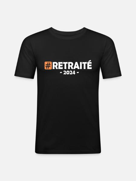 retraité retraite 2024 - T-shirt près du corps Homme - noir