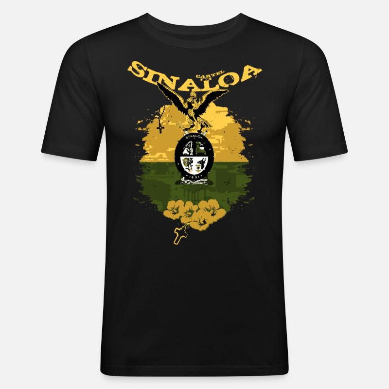 Sinaloa Mexico - Männer Slim Fit T-Shirt - Schwarz