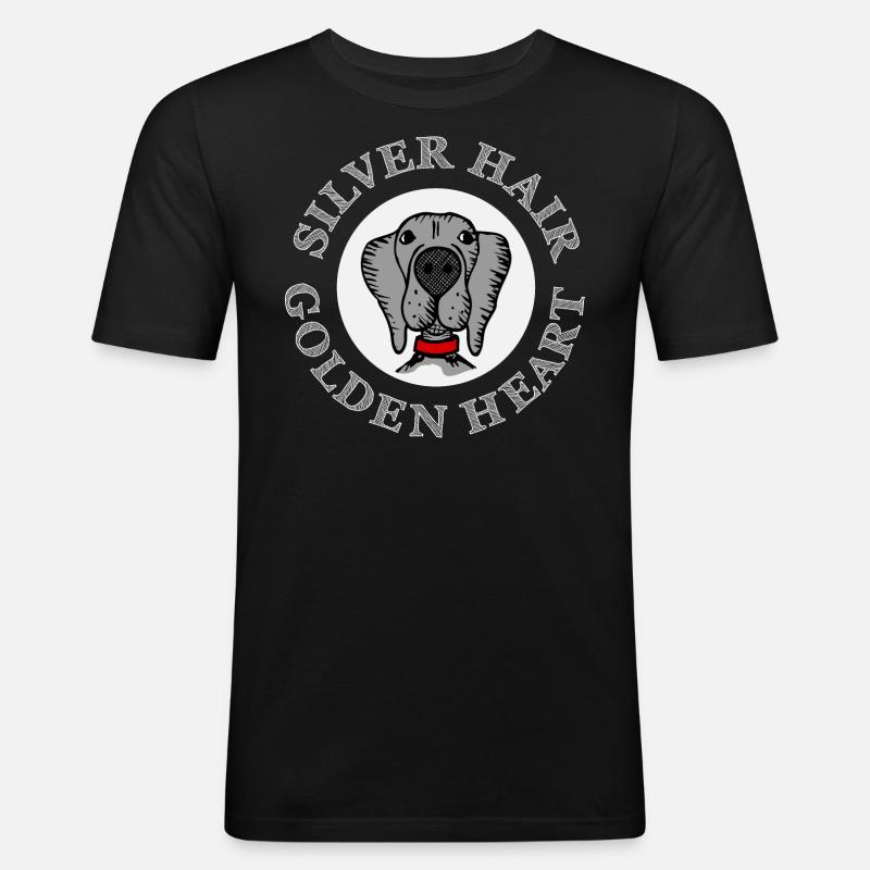 Weimaraner - Männer Slim Fit T-Shirt - Schwarz