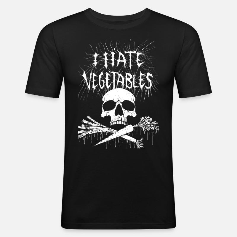Ich hasse Gemüse! - Männer Slim Fit T-Shirt - Schwarz