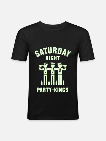 Saturday Night Party-Kings - Men's Slim Fit T-Shirt - black