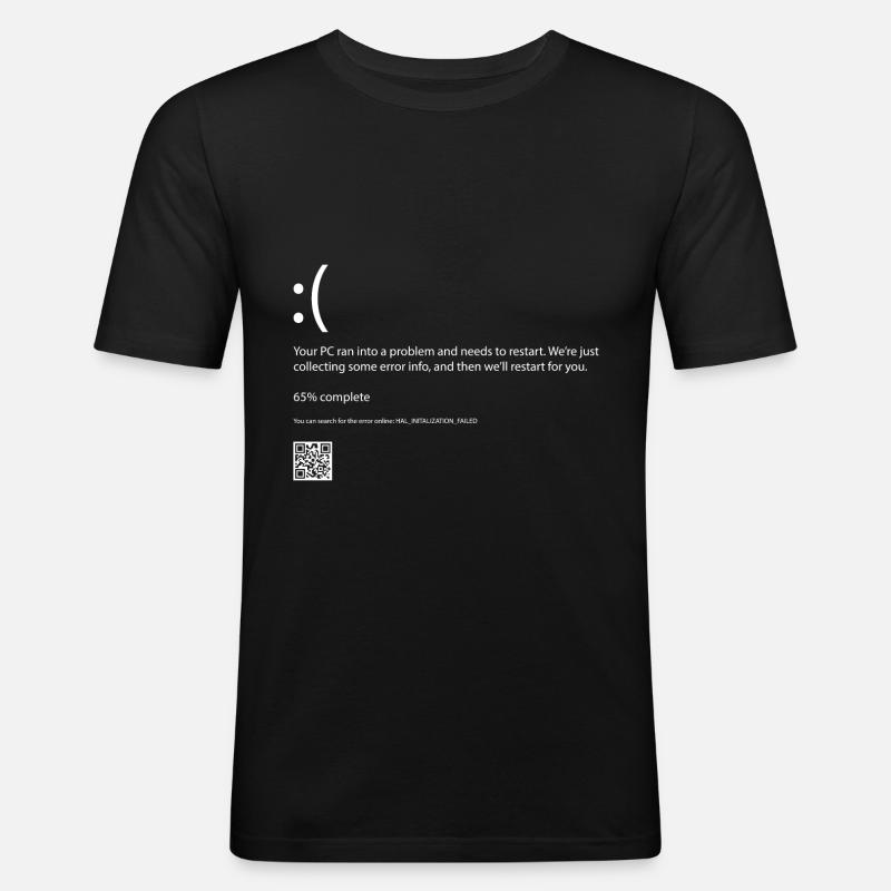 Fehlercode Computer - Männer Slim Fit T-Shirt - Schwarz