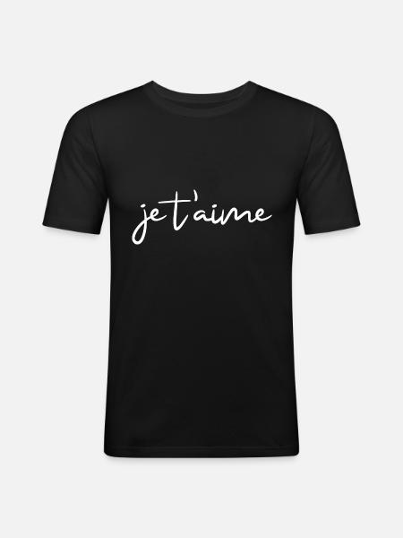 je t'aime - Men's Slim Fit T-Shirt - black