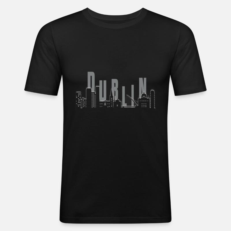 dublin skyline - Männer Slim Fit T-Shirt - Schwarz