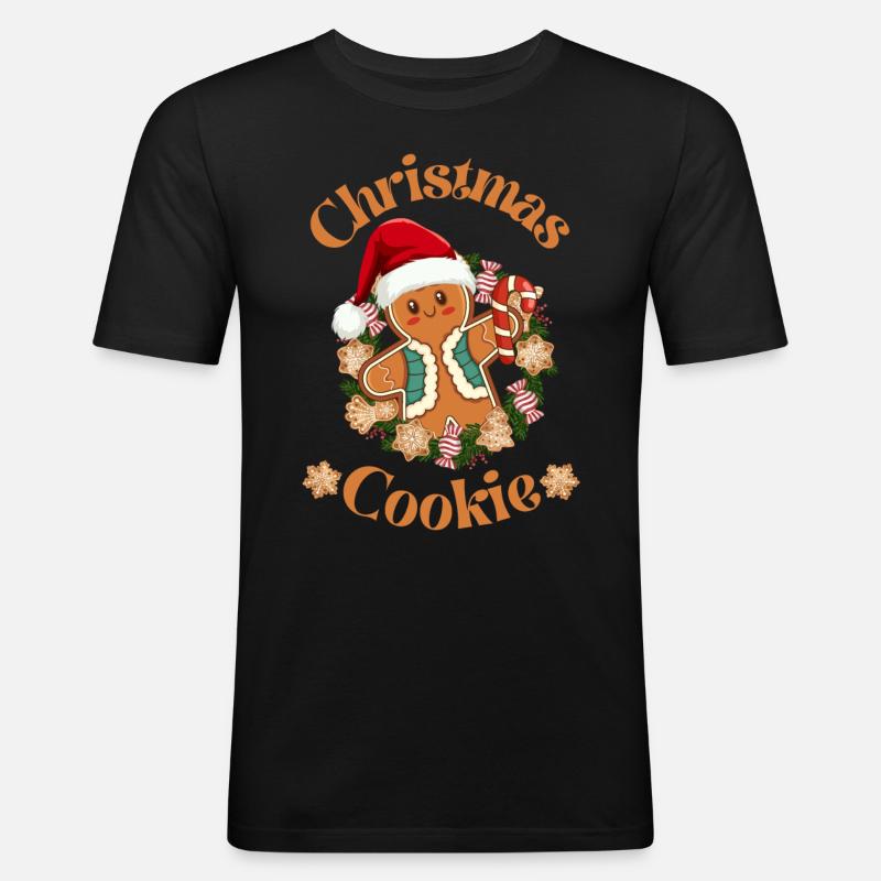 Weihnachtsplätzchen - Männer Slim Fit T-Shirt - Schwarz