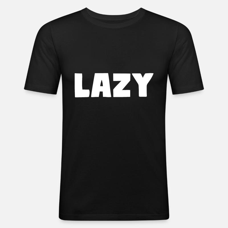 Lazy - Männer Slim Fit T-Shirt - Schwarz
