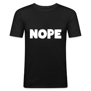 NOPE - Men's Slim Fit T-Shirt - black - Front - Nik (191cm)