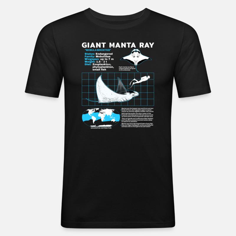 Manta rays Datasheet - Men's Slim Fit T-Shirt - black