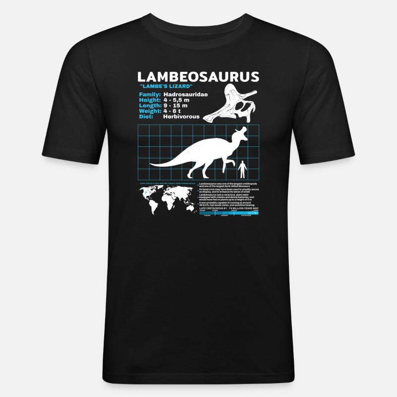 Lambeosaurus Data Sheet Fact Sheet - Men's Slim Fit T-Shirt - black
