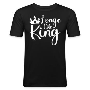 Humour Longe Côte Sportif Roi Du Longe-Côte - T-shirt près du corps Homme - noir - Devant - Nik (191cm)