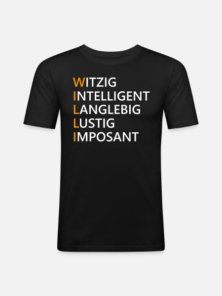 Willi Name Geschenk - Männer Slim Fit T-Shirt - Schwarz