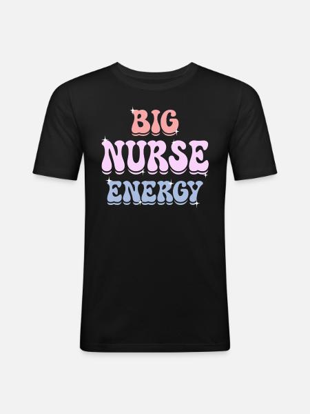 Energetic Nurse Female Nurse - Men's Slim Fit T-Shirt - black
