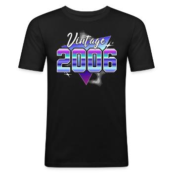 Retro 18th Anniversary 2006 - Men's Slim Fit T-Shirt - black - Front - Nik (191cm)