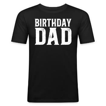 Geburtstag Vaterfeier Geburtstag Papa - Männer Slim Fit T-Shirt - Schwarz - Vorne - Nik (191cm)