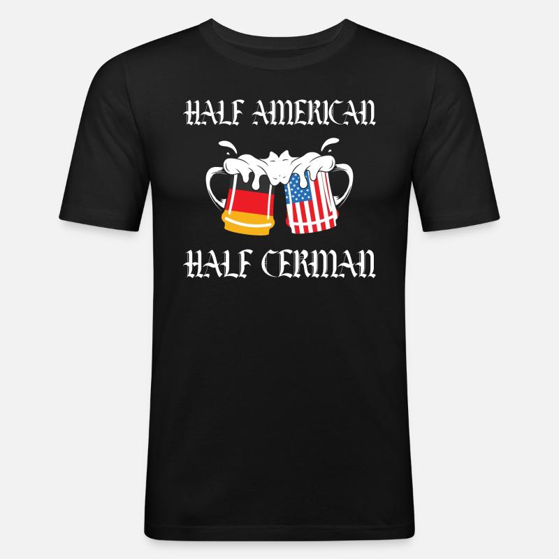 Bier amerikanisch-deutscher Herkunft - Männer Slim Fit T-Shirt - Schwarz