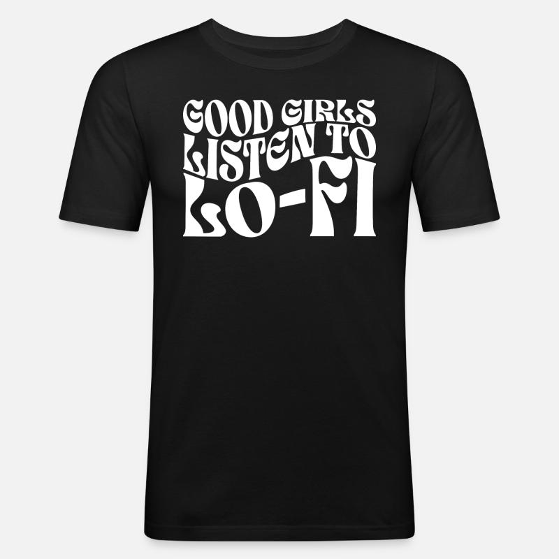 Mädchen Lofi B - Männer Slim Fit T-Shirt - Schwarz