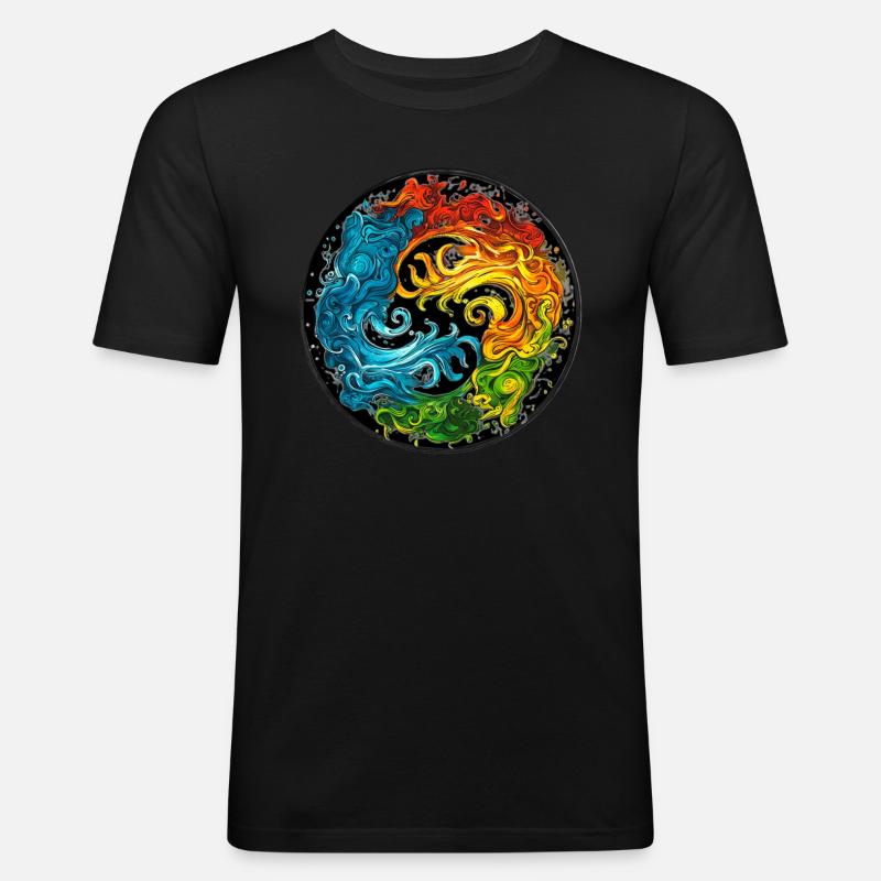 Die Elemente - Männer Slim Fit T-Shirt - Schwarz