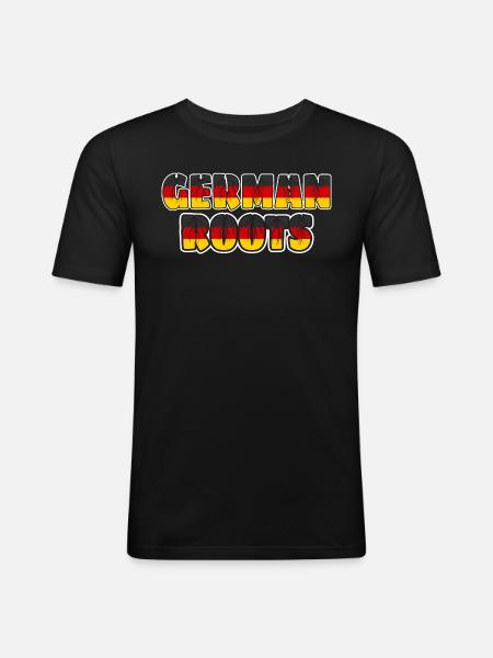 Tyske rødder Tysk oprindelse - Herre Slim Fit T-Shirt - sort