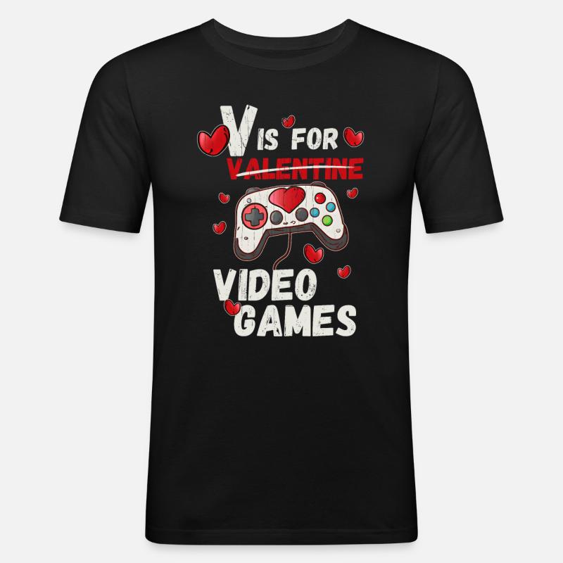 Conception de jeu Valantime - T-shirt près du corps Homme - noir