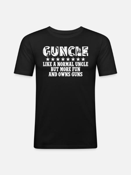 Humor Uncle Passionate Guns - Men's Slim Fit T-Shirt - black