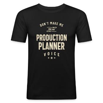 Production Planner Voice - Men's Slim Fit T-Shirt - black - Front - Nik (191cm)