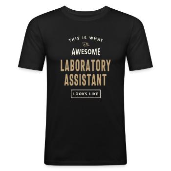 Lab Assistant Extraordinaire - Men's Slim Fit T-Shirt - black - Front - Nik (191cm)