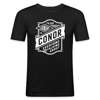 Legendary Conor Personalized Name Conor - Men's Slim Fit T-Shirt - black - Front - Nik (191cm)
