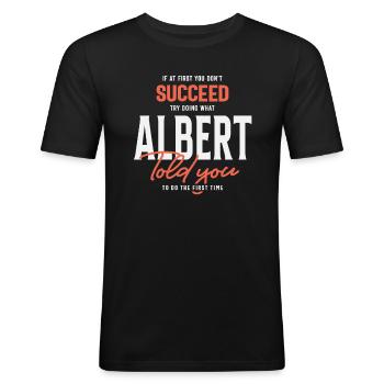 Albert Name Personalisiert Albert - Männer Slim Fit T-Shirt - Schwarz - Vorne - Nik (191cm)