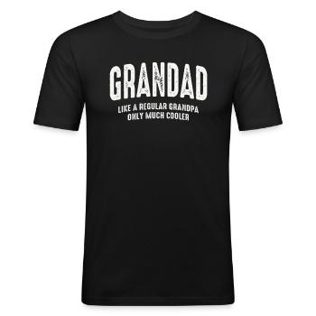 Grandad Like a Regular Grandpa Only Much Cooler - Men's Slim Fit T-Shirt - black - Front - Nik (191cm)