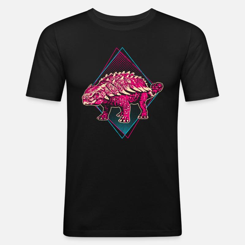 Ankylosaurus Dinosaurier - Männer Slim Fit T-Shirt - Schwarz