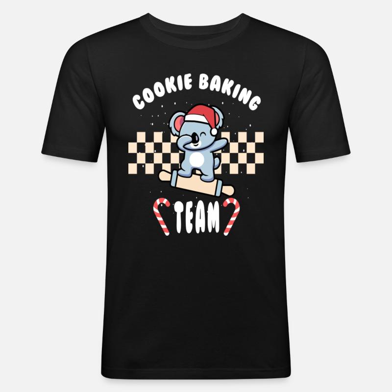 Christmas Cookie Baking Team - Männer Slim Fit T-Shirt - Schwarz