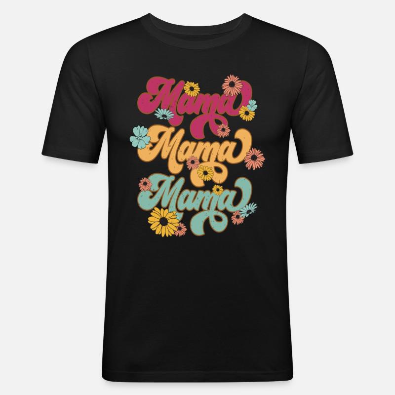 Mama Bear - Männer Slim Fit T-Shirt - Schwarz