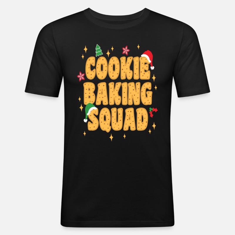 Cookie Baking Squad Christmas - Männer Slim Fit T-Shirt - Schwarz