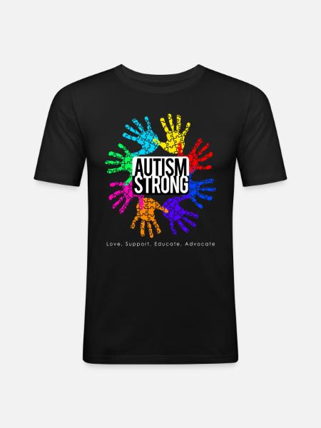 Autism Strong - Men's Slim Fit T-Shirt - black