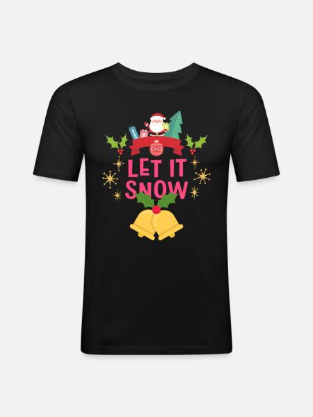 Christmas Let It Snow - Men's Slim Fit T-Shirt - black
