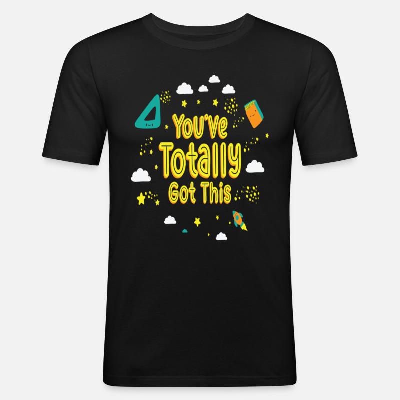 Student Studying Motivation Learning Positivity - Männer Slim Fit T-Shirt - Schwarz