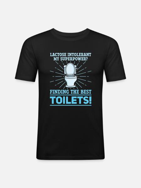 Lactose intolerant toilets - intolerance - Men's Slim Fit T-Shirt - black