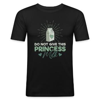 Laktose Intoleranz - Unverträglichkeit Milch Käse - Männer Slim Fit T-Shirt - Schwarz - Vorne - Nik (191cm)