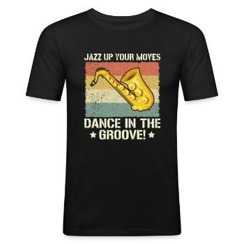 Jazz up your Moves Dance in the Groove - Jazz - Men's Slim Fit T-Shirt - black - Front - Nik (191cm)
