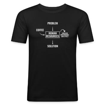 Human Resources Coffee Probl - HR Management - Men's Slim Fit T-Shirt - black - Front - Nik (191cm)