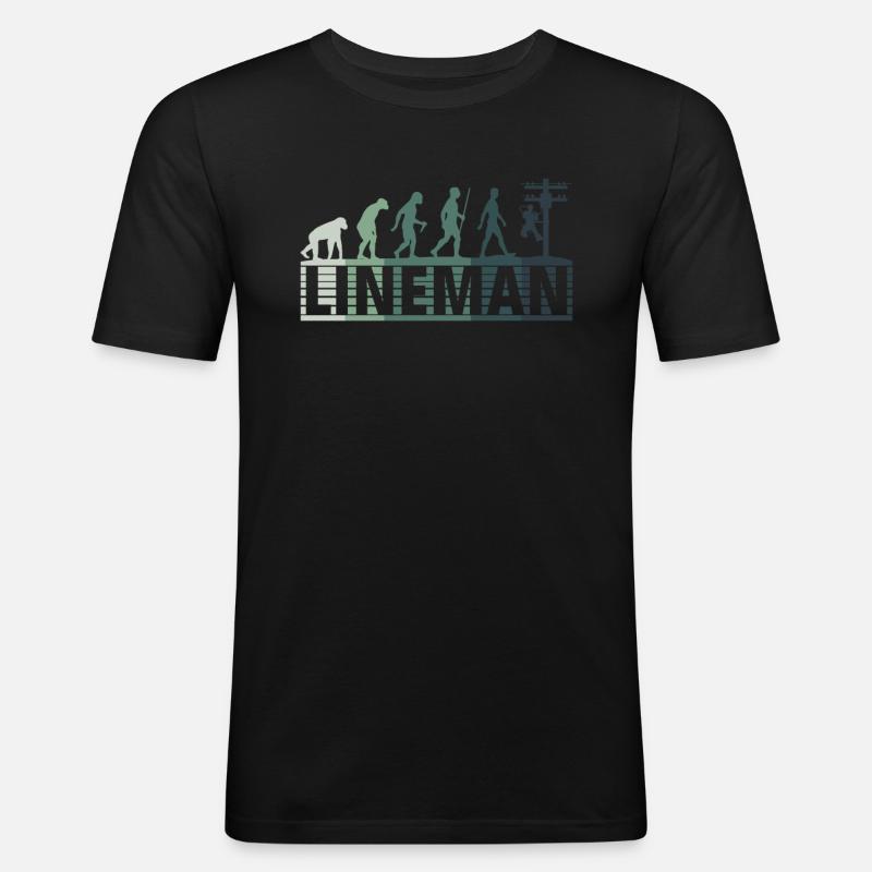 Retro Elektroinstallateur Evolution - - Männer Slim Fit T-Shirt - Schwarz