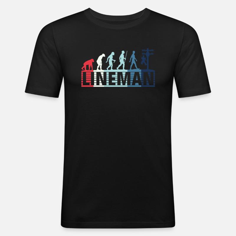 Retro Elektroinstallateur Evolution - - Männer Slim Fit T-Shirt - Schwarz