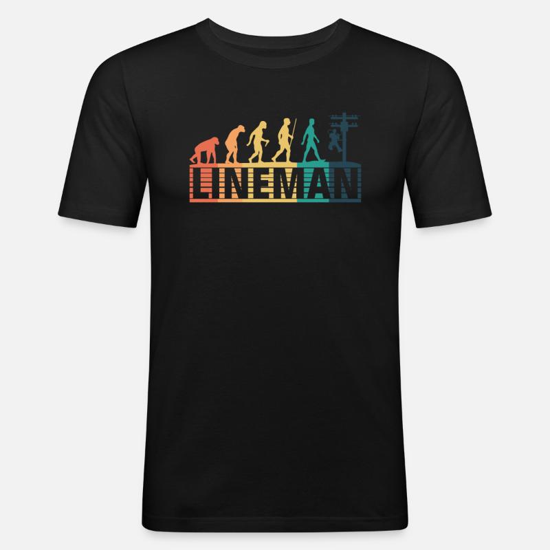 Retro Elektroinstallateur Evolution - - Männer Slim Fit T-Shirt - Schwarz