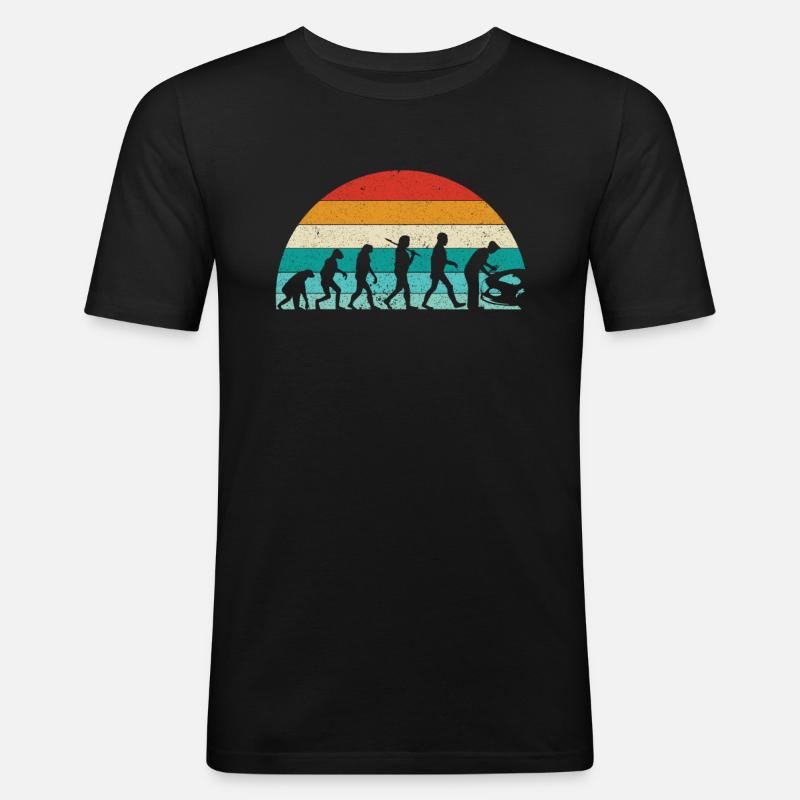 Retro Evolution Mechaniker - Mechatroniker - Männer Slim Fit T-Shirt - Schwarz