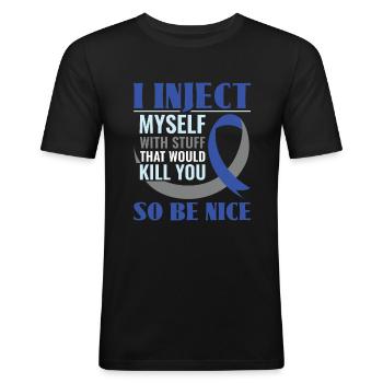 I Inject Myself With Stuff That Would Kill You - - Men's Slim Fit T-Shirt - black - Front - Nik (191cm)