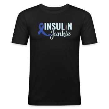 Insulin Junkie - Diabetic Diabetes - Men's Slim Fit T-Shirt - black - Front - Nik (191cm)