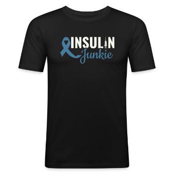 Insulin Junkie - Diabetic Diabetes - Men's Slim Fit T-Shirt - black - Front - Nik (191cm)