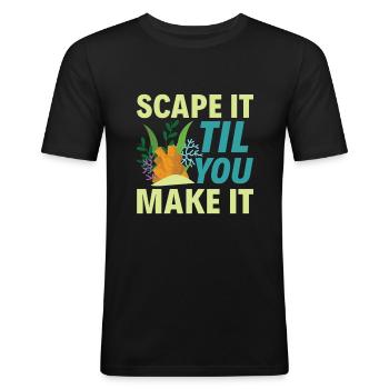 Scape It Til You Make It - Aquascaping Aquarium - Männer Slim Fit T-Shirt - Schwarz - Vorne - Nik (191cm)