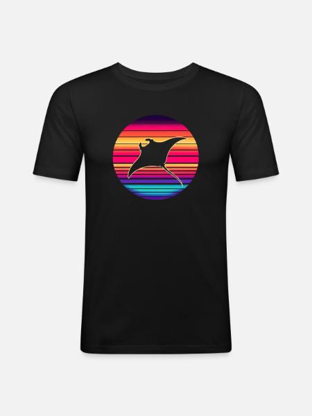 Manta ray - Men's Slim Fit T-Shirt - black