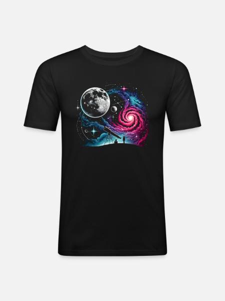 Astronomy Telescope Space - Men's Slim Fit T-Shirt - black